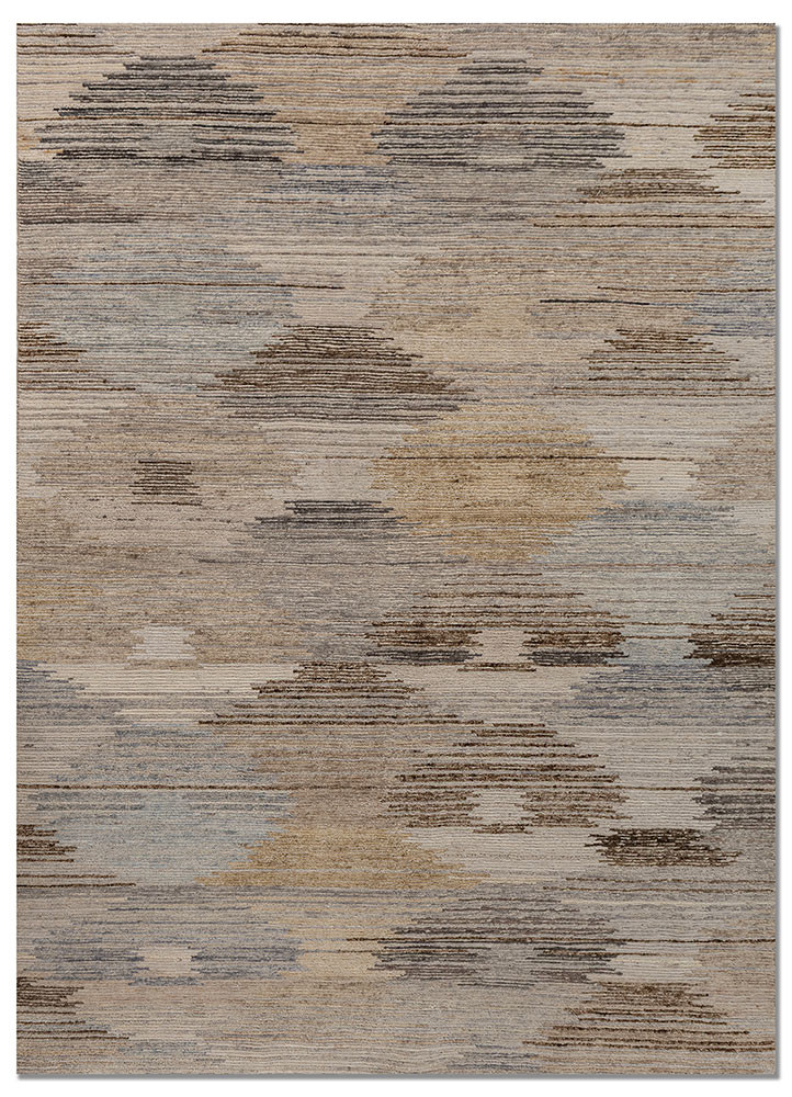 savana ivory wool hand knotted Rug - HeadShot