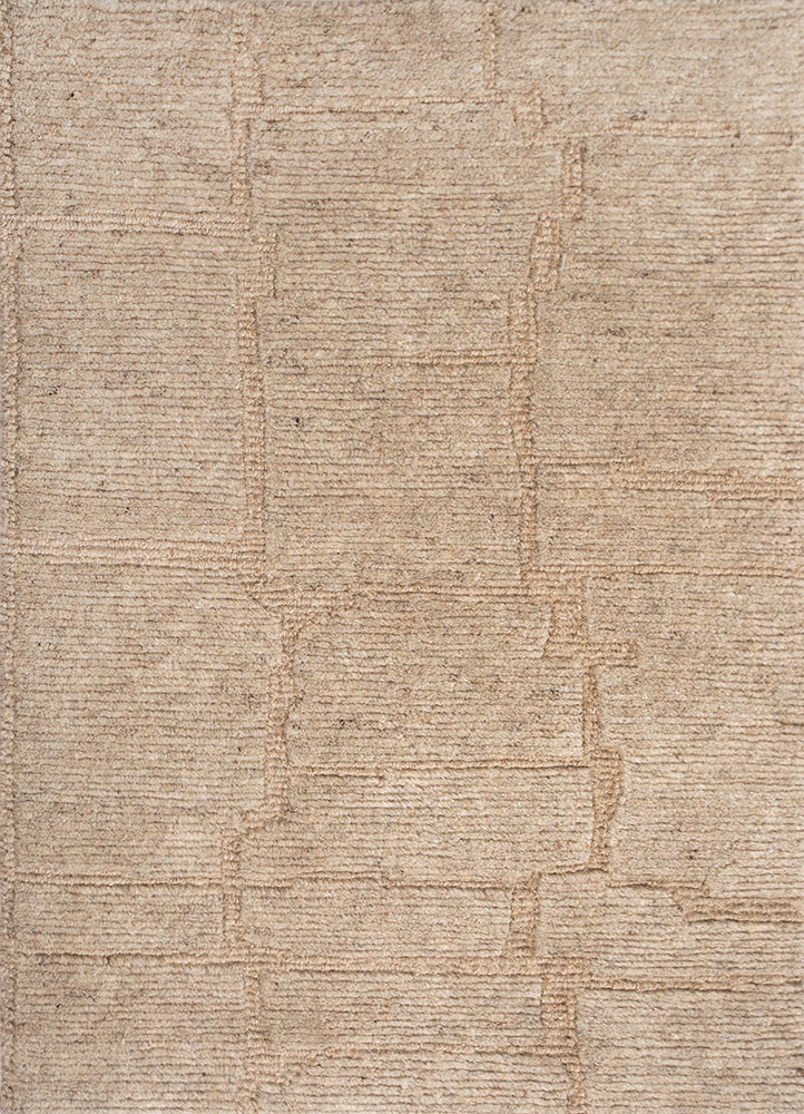  beige and brown wool hand knotted Rug