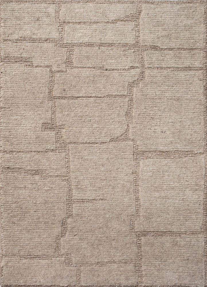  ivory wool hand knotted Rug