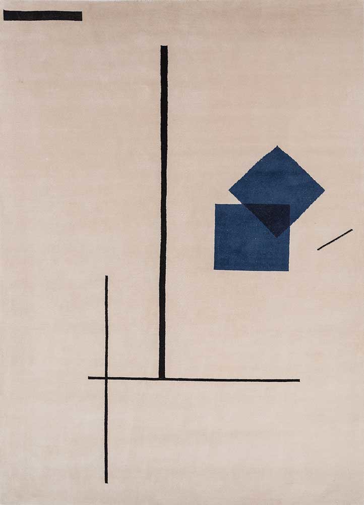  ivory wool hand knotted Rug