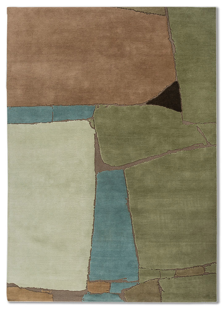 aprezo green wool hand knotted Rug - HeadShot aprezo green wool hand knotted Rug - HeadShot