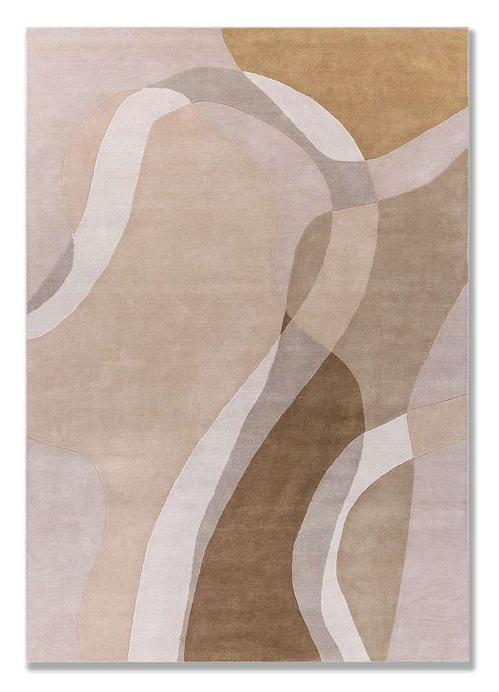 aprezo ivory wool hand knotted Rug - HeadShot
