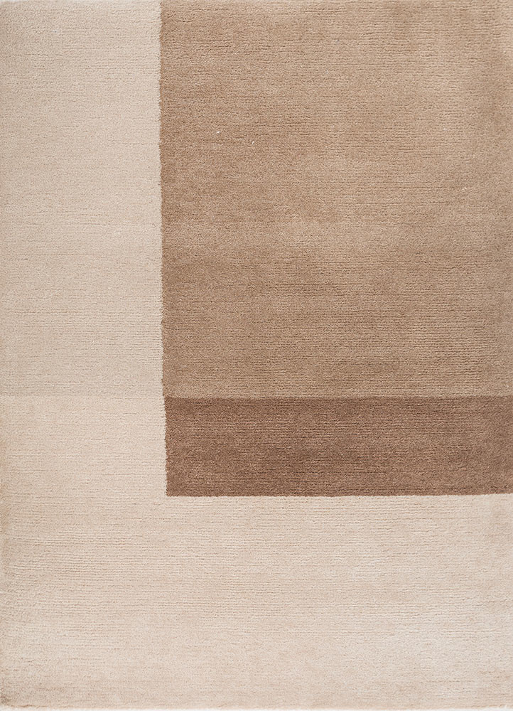 sthir beige and brown wool hand knotted Rug - HeadShot sthir beige and brown wool hand knotted Rug - HeadShot