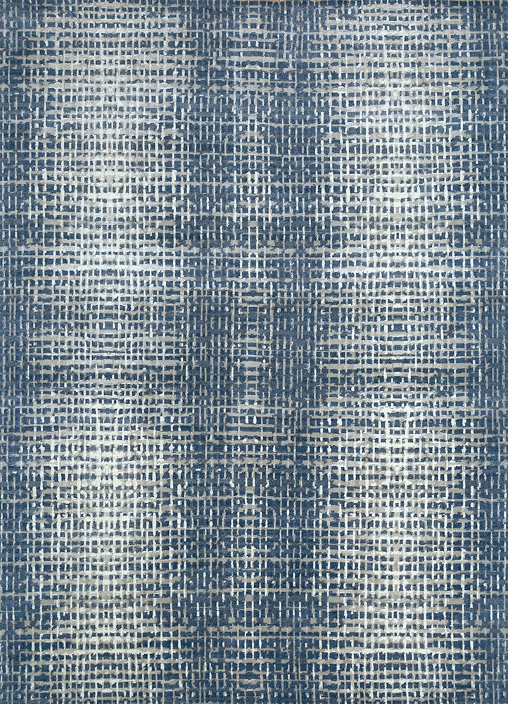 uvenuti blue wool and silk hand knotted Rug - HeadShot