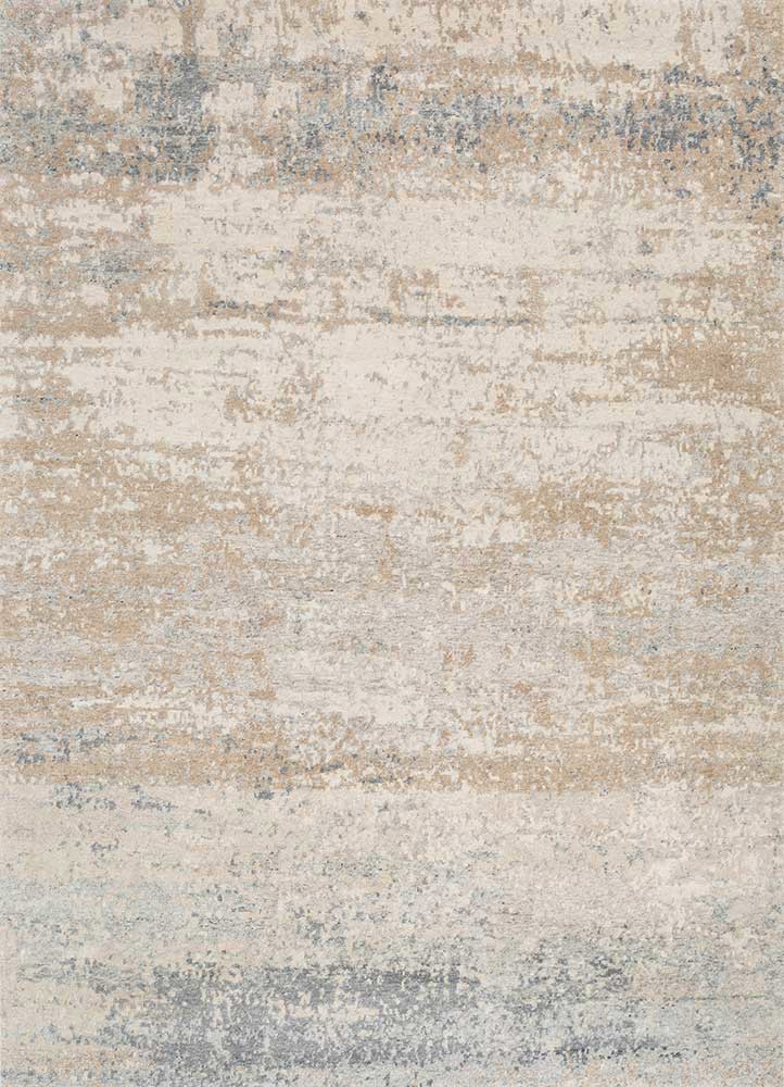 entropy beige and brown wool hand knotted Rug - HeadShot