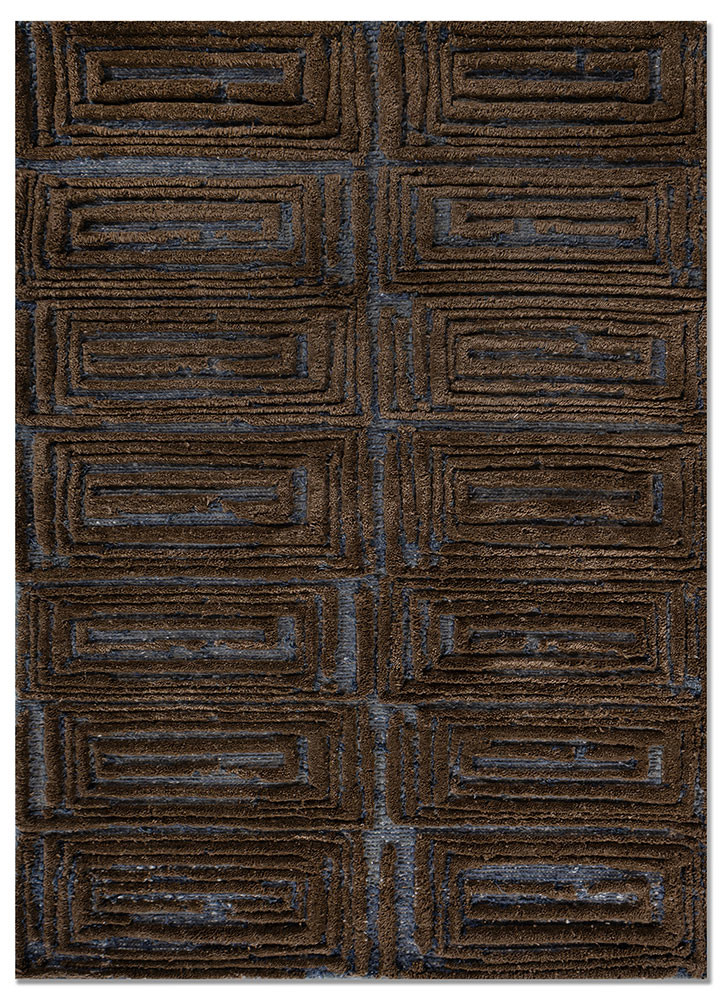 aprezo blue acrylic hand knotted Rug - HeadShot
