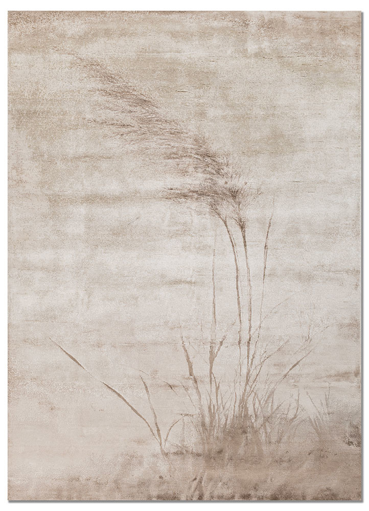 entropy ivory bamboo silk hand knotted Rug - HeadShot entropy ivory bamboo silk hand knotted Rug - HeadShot