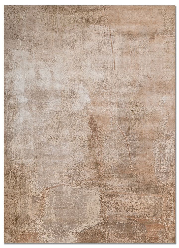 aprezo beige and brown bamboo silk hand knotted Rug - HeadShot aprezo beige and brown bamboo silk hand knotted Rug - HeadShot