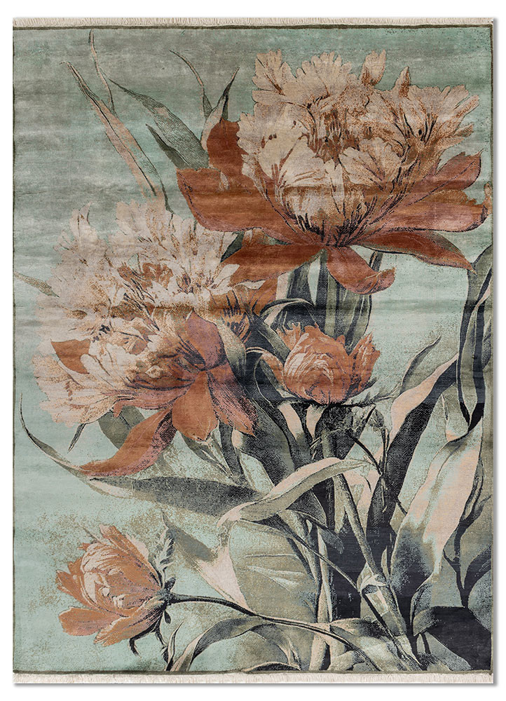 pansy ivory silk hand knotted Rug - HeadShot pansy ivory silk hand knotted Rug - HeadShot