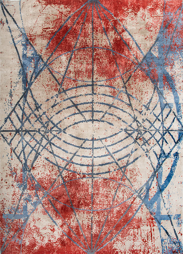 aprezo ivory silk hand knotted Rug - HeadShot