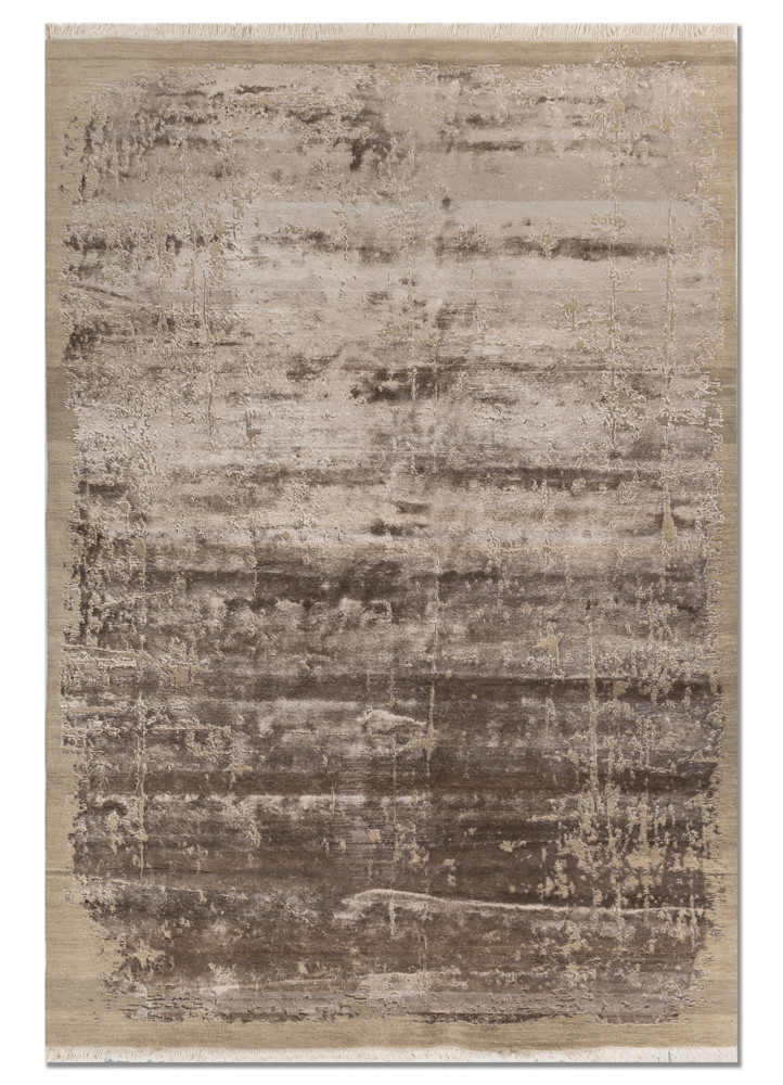 entropy ivory wool and bamboo silk hand knotted Rug - HeadShot entropy ivory wool and bamboo silk hand knotted Rug - HeadShot