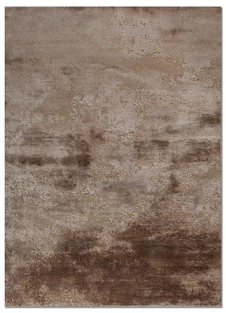 entropy beige and brown wool and bamboo silk hand knotted Rug - HeadShot entropy beige and brown wool and bamboo silk hand knotted Rug - HeadShot