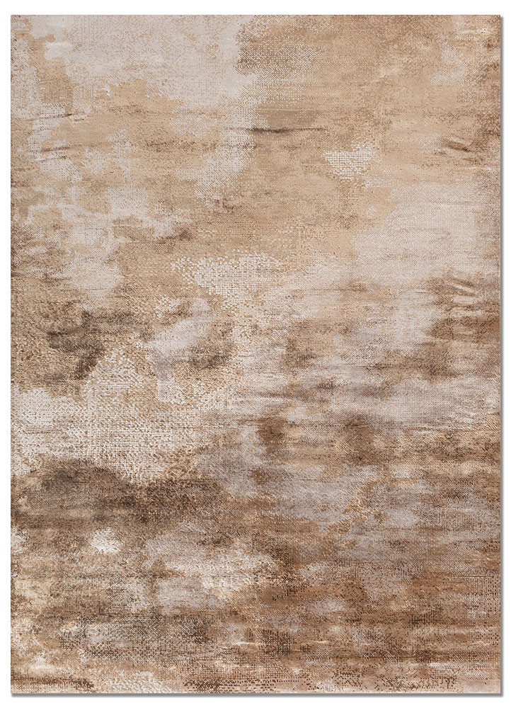 uvenuti beige and brown wool and bamboo silk hand knotted Rug - HeadShot uvenuti beige and brown wool and bamboo silk hand knotted Rug - HeadShot
