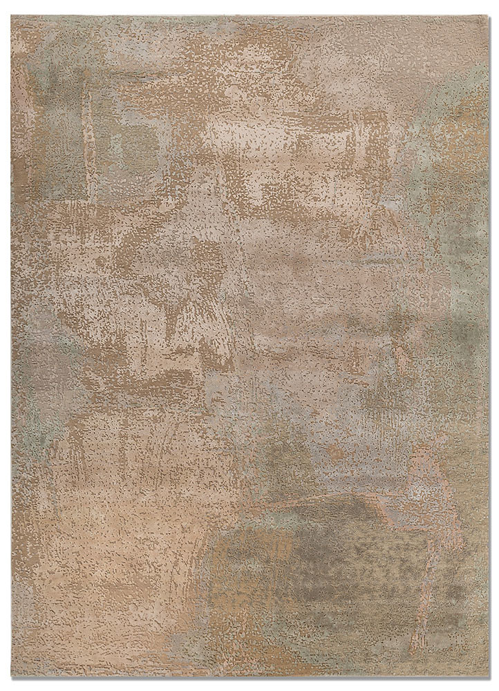 entropy beige and brown wool and bamboo silk hand knotted Rug - HeadShot entropy beige and brown wool and bamboo silk hand knotted Rug - HeadShot