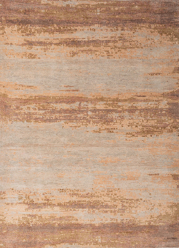entropy beige and brown wool and bamboo silk hand knotted Rug - HeadShot entropy beige and brown wool and bamboo silk hand knotted Rug - HeadShot