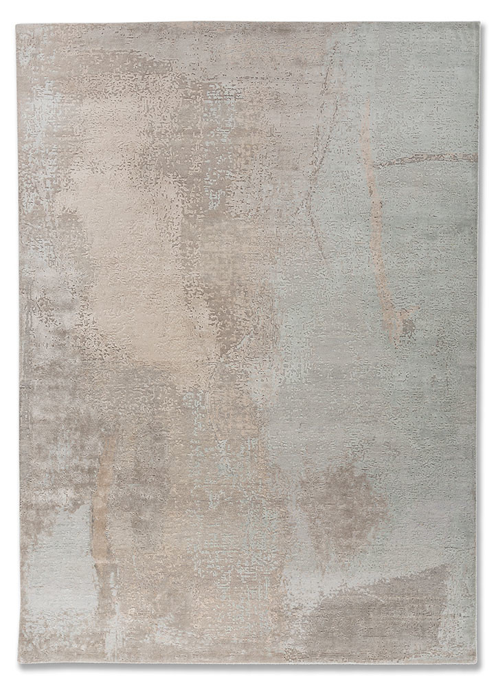 entropy grey and black wool and bamboo silk hand knotted Rug - HeadShot entropy grey and black wool and bamboo silk hand knotted Rug - HeadShot