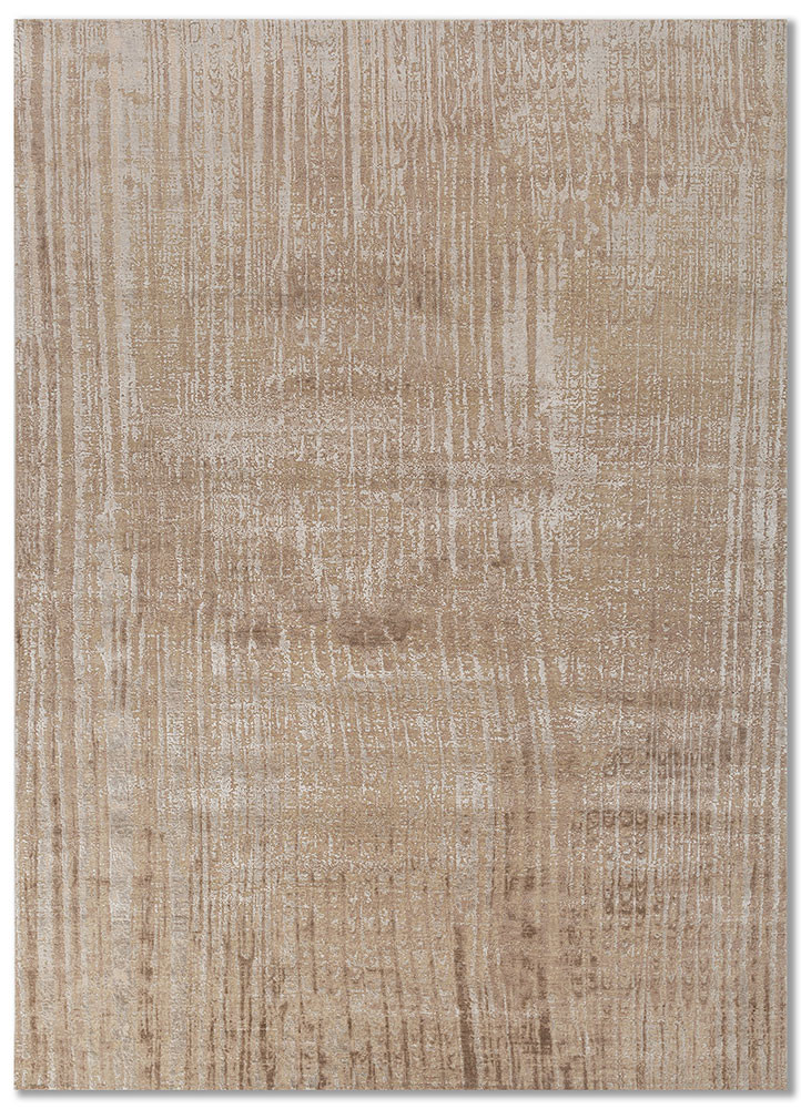 entropy ivory wool and bamboo silk hand knotted Rug