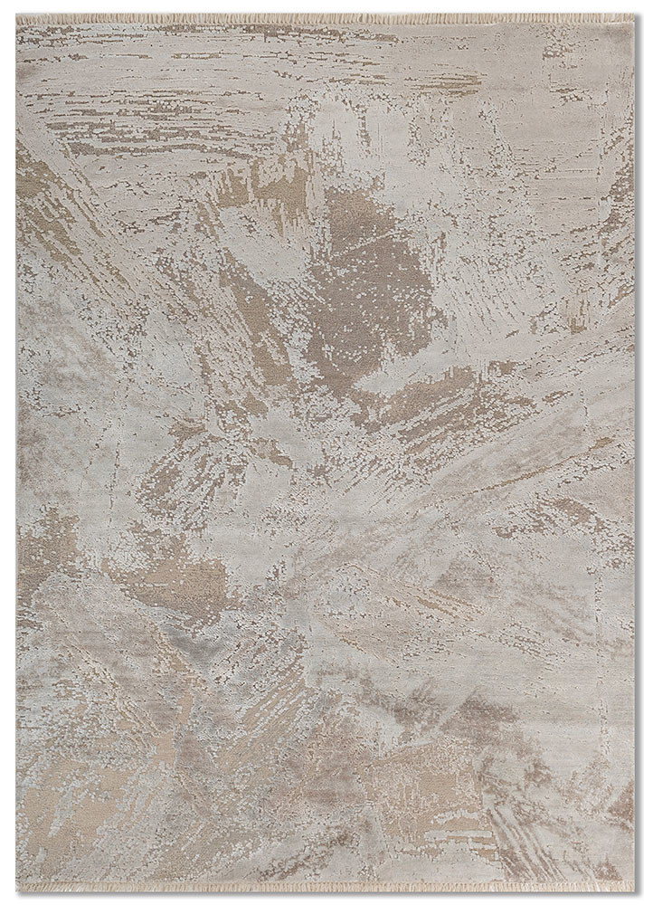 entropy ivory wool and bamboo silk hand knotted Rug - HeadShot entropy ivory wool and bamboo silk hand knotted Rug - HeadShot
