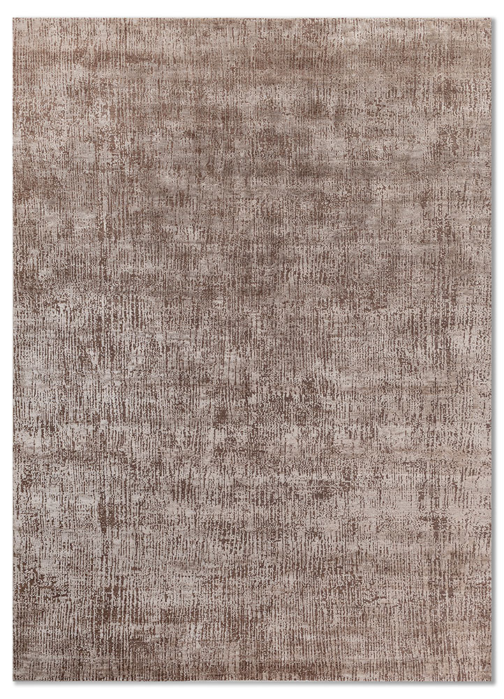 ivory ivory wool and bamboo silk hand knotted Rug