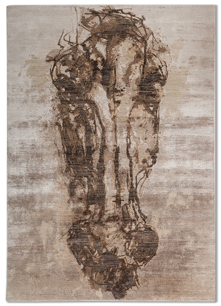 entropy ivory wool and bamboo silk hand knotted Rug - HeadShot entropy ivory wool and bamboo silk hand knotted Rug - HeadShot