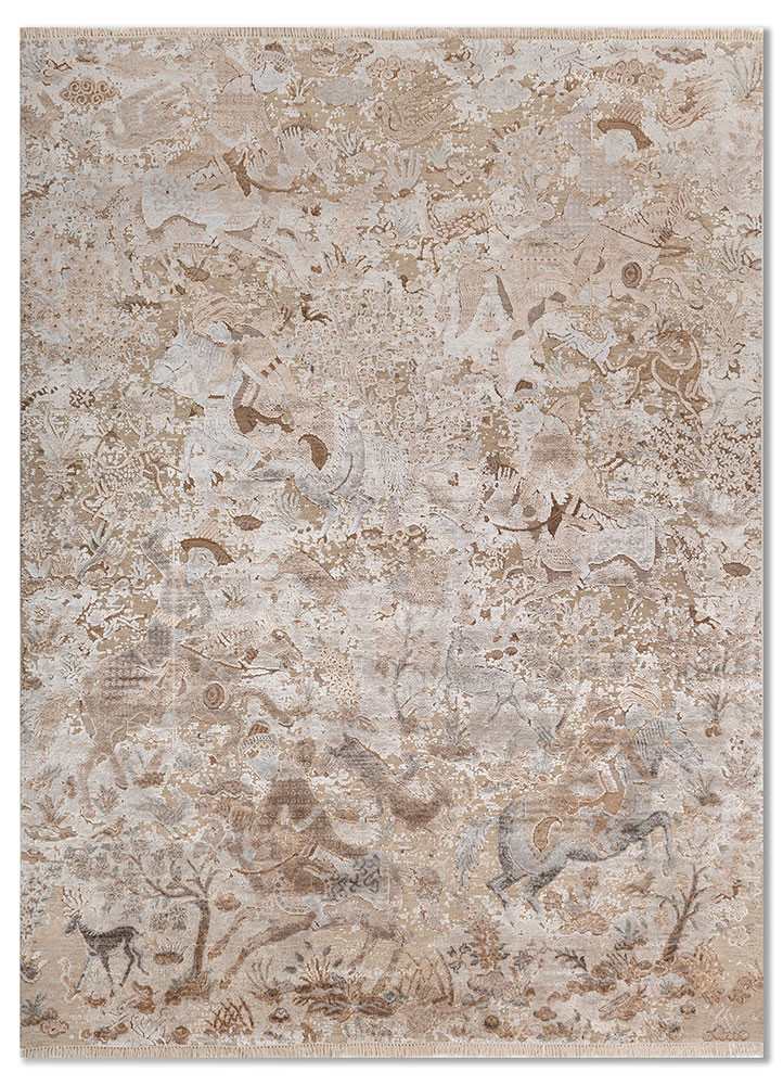 aurora ivory wool and bamboo silk hand knotted Rug - HeadShot aurora ivory wool and bamboo silk hand knotted Rug - HeadShot