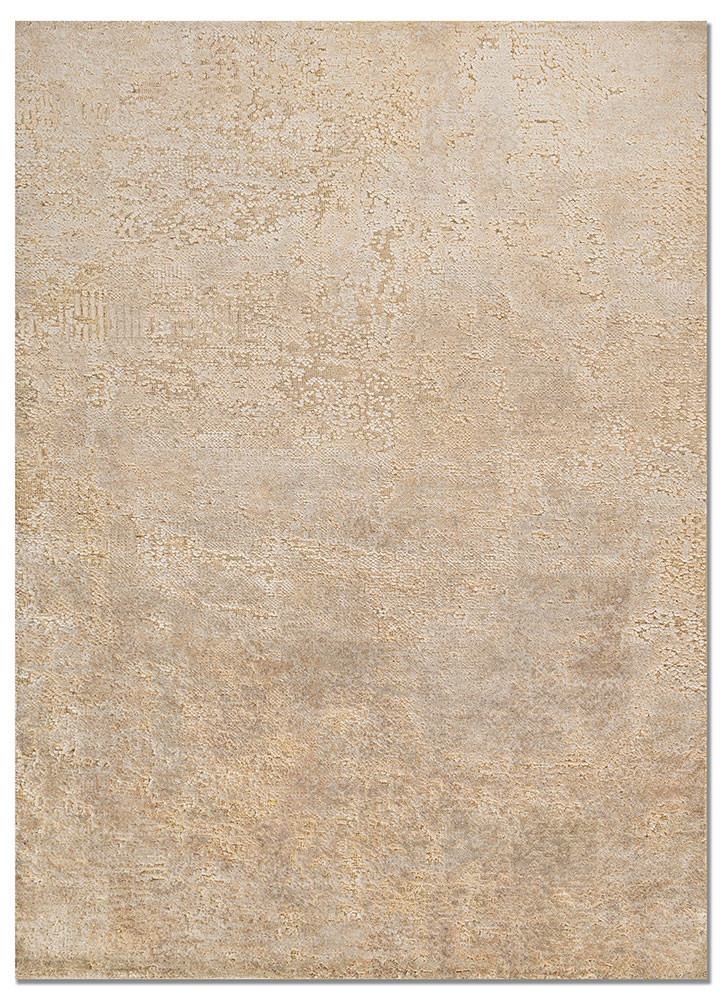 gold gold wool and bamboo silk hand knotted Rug