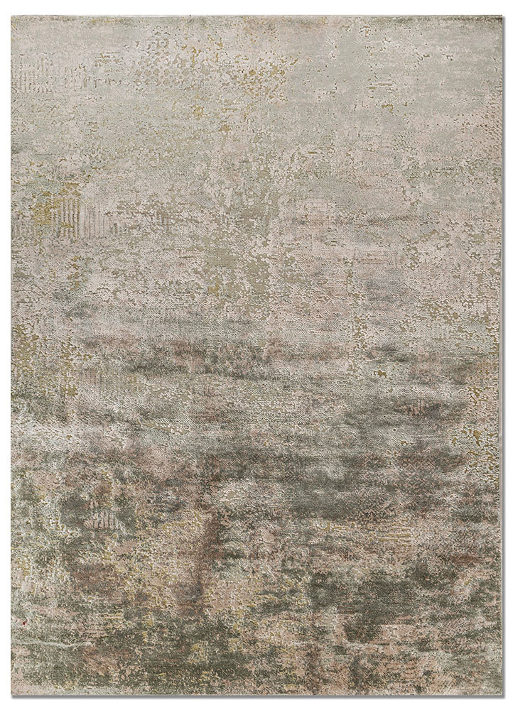 aprezo green wool and bamboo silk hand knotted Rug - HeadShot aprezo green wool and bamboo silk hand knotted Rug - HeadShot