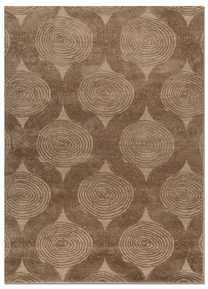azalea beige and brown wool and bamboo silk hand knotted Rug - HeadShot azalea beige and brown wool and bamboo silk hand knotted Rug - HeadShot