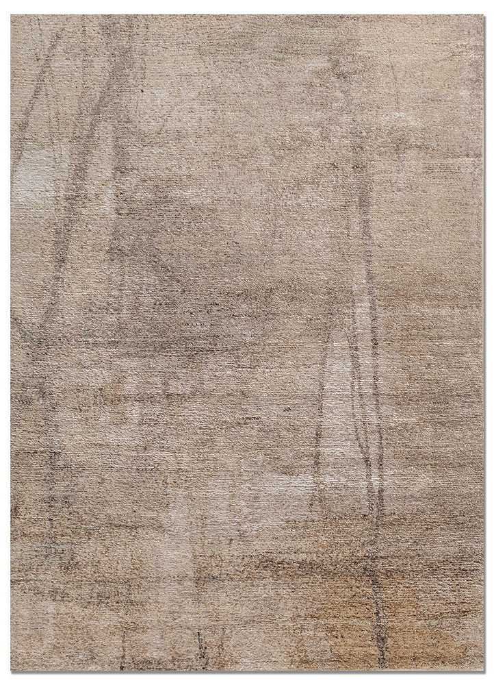 aprezo beige and brown wool and bamboo silk hand knotted Rug - HeadShot aprezo beige and brown wool and bamboo silk hand knotted Rug - HeadShot