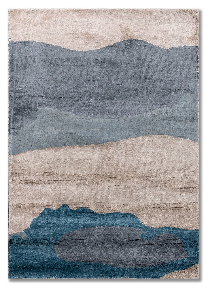entropy ivory wool and bamboo silk hand knotted Rug - HeadShot entropy ivory wool and bamboo silk hand knotted Rug - HeadShot
