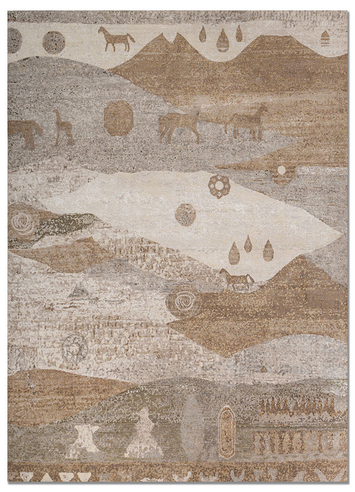 aprezo ivory viscose hand knotted Rug - HeadShot aprezo ivory viscose hand knotted Rug - HeadShot