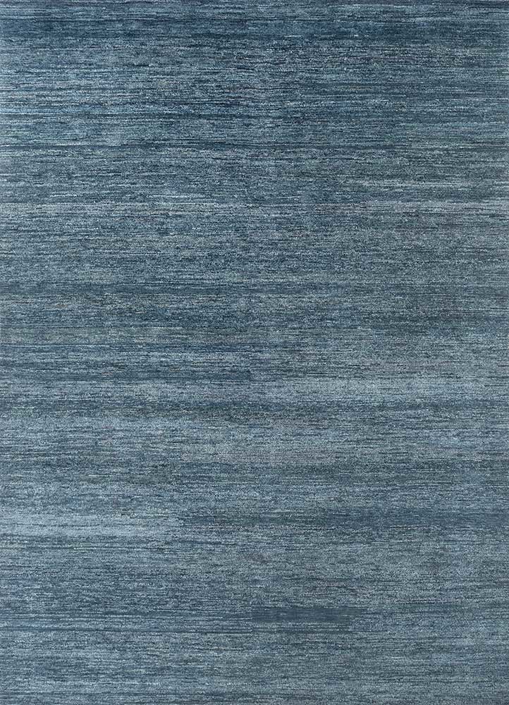  blue afghan wool and jute hand knotted Rug