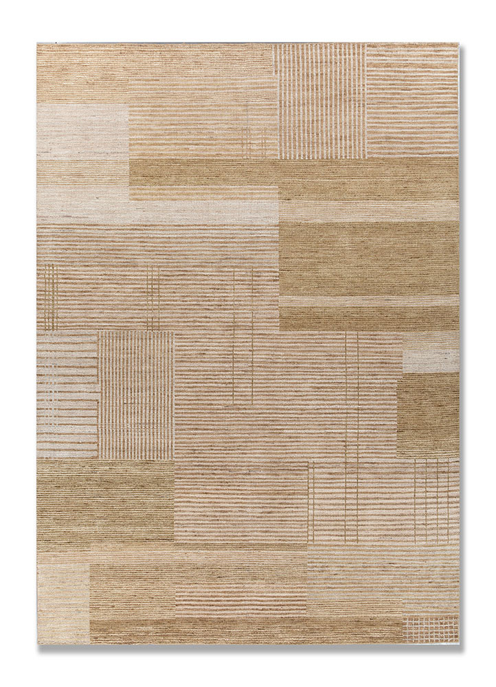 blythe beige and brown wool hand knotted Rug - HeadShot
