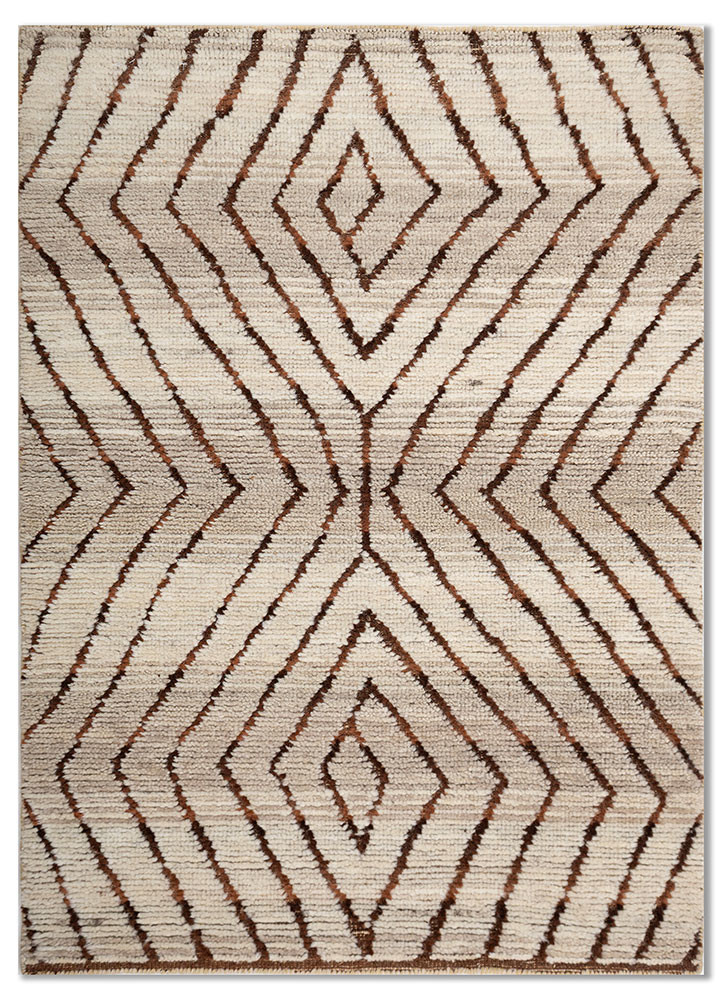 zuri ivory wool hand knotted Rug - HeadShot