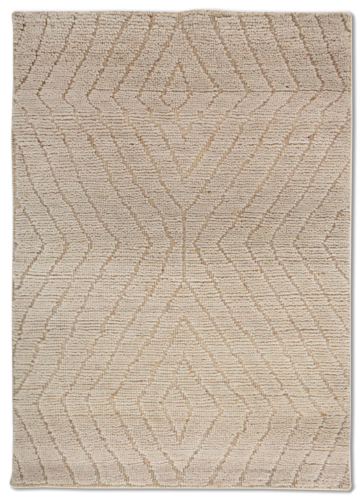 zuri ivory wool hand knotted Rug - HeadShot
