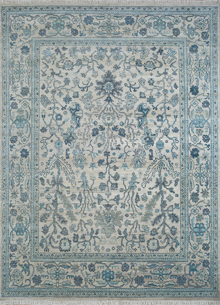  ivory afghan wool hand knotted Rug