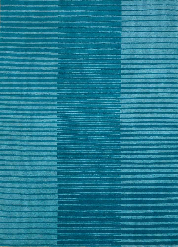 clan blue wool hand knotted Rug