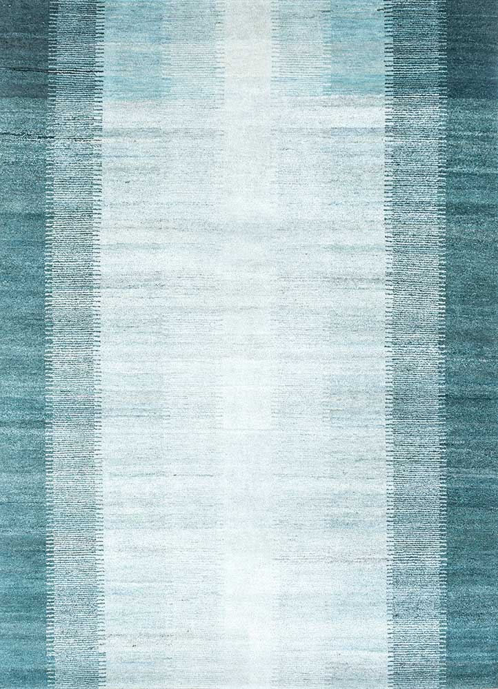 akwl-1159 light sea mist/lagoon blue wool hand knotted Rug