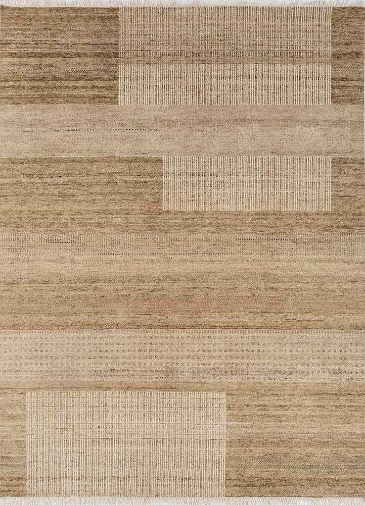 beige and brown beige and brown afghan wool hand knotted Rug