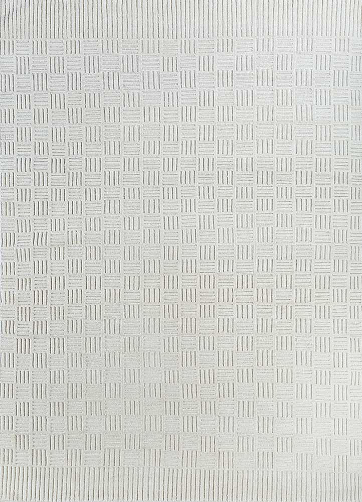 hula ivory wool hand knotted Rug - HeadShot