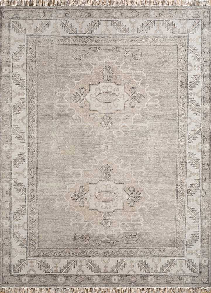  grey and black wool hand knotted Rug