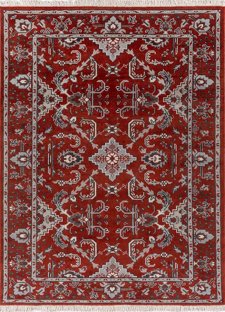 savana red and orange wool hand knotted Rug - HeadShot savana red and orange wool hand knotted Rug - HeadShot