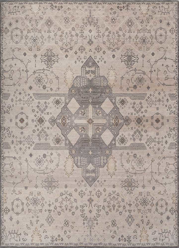 ivory ivory wool hand knotted Rug