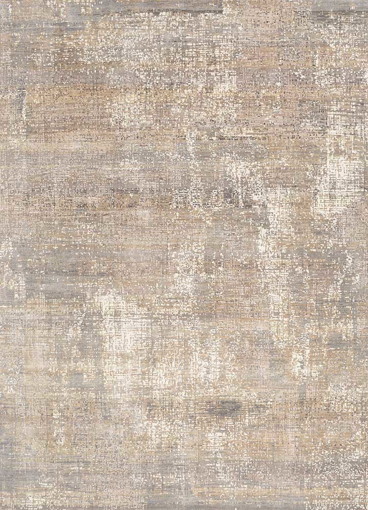 beige and brown beige and brown wool hand knotted Rug