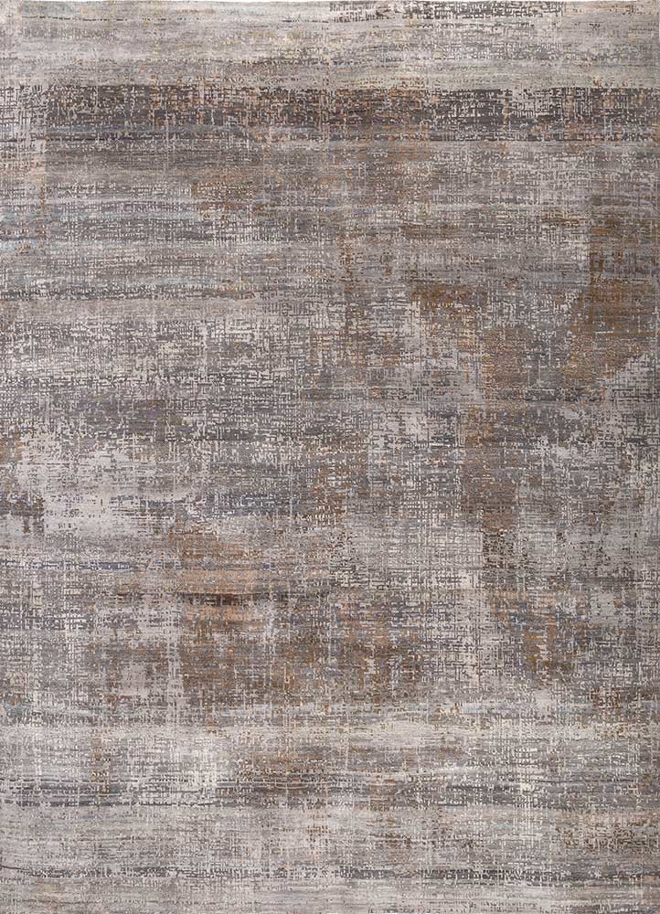 grey and black grey and black wool hand knotted Rug