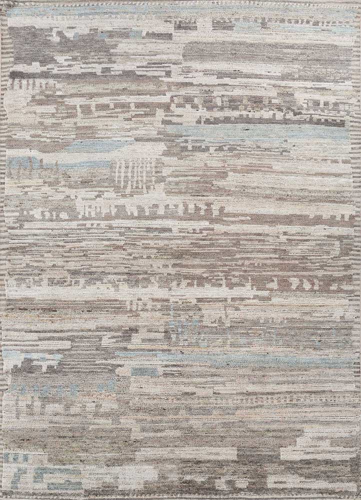 blythe blue wool hand knotted Rug - HeadShot