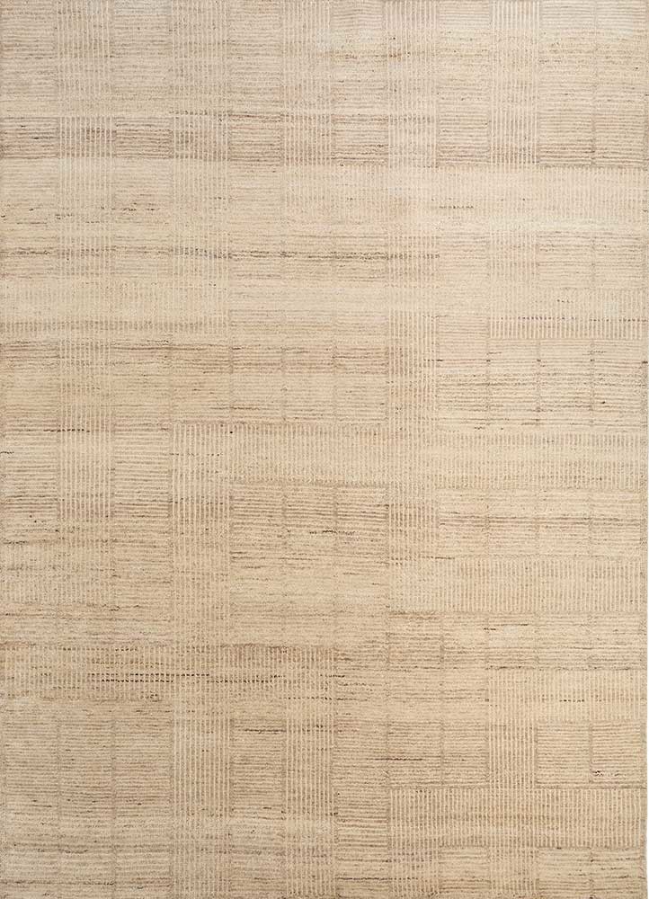 azalea beige and brown wool hand knotted Rug - HeadShot