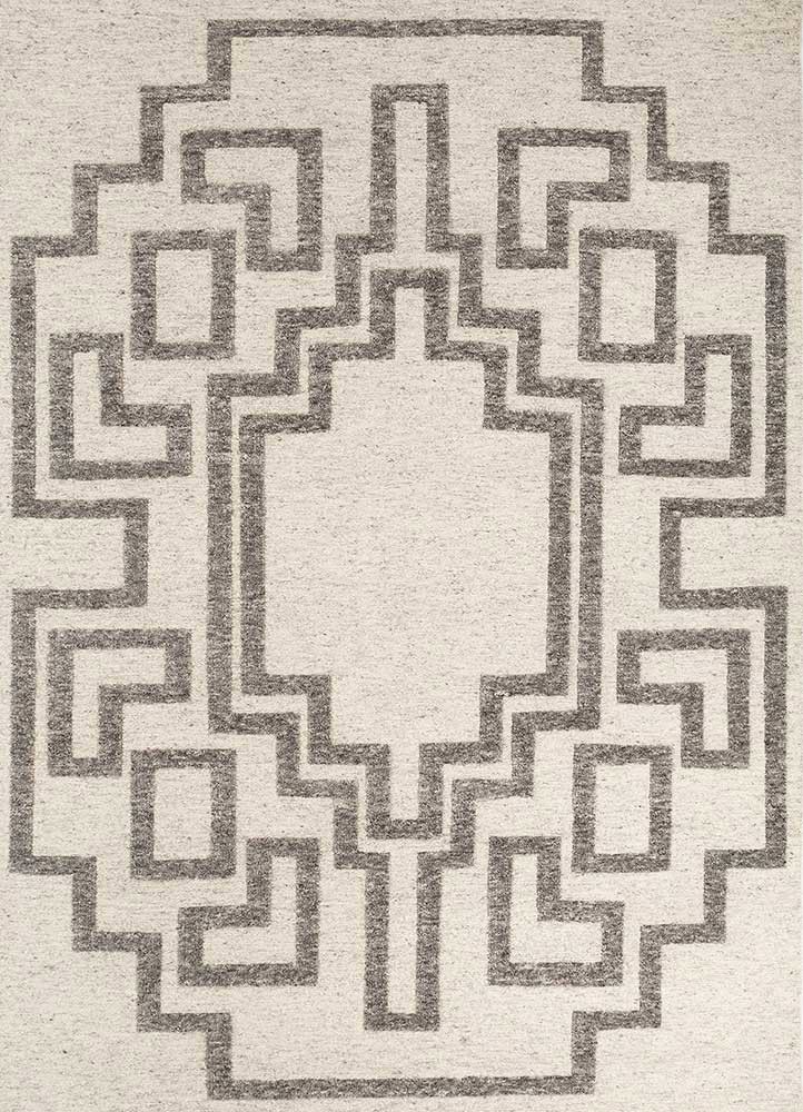 thyme ivory wool hand knotted Rug - HeadShot
