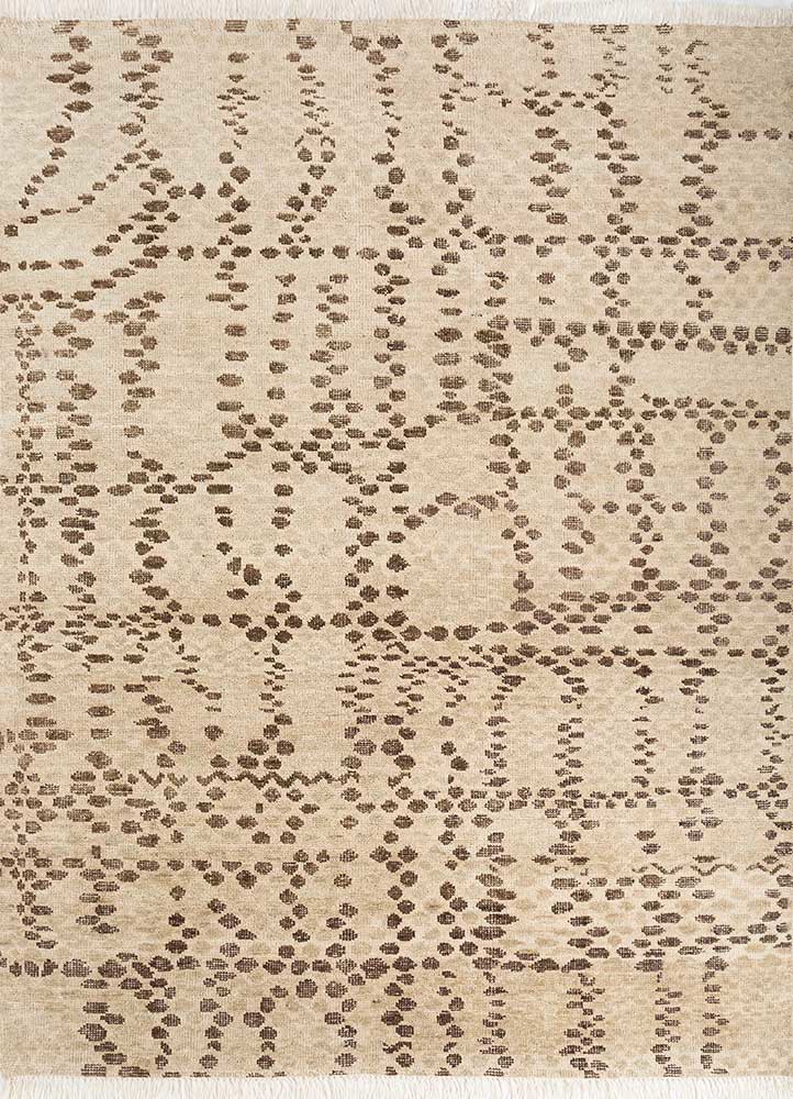 thyme beige and brown wool hand knotted Rug - HeadShot thyme beige and brown wool hand knotted Rug - HeadShot