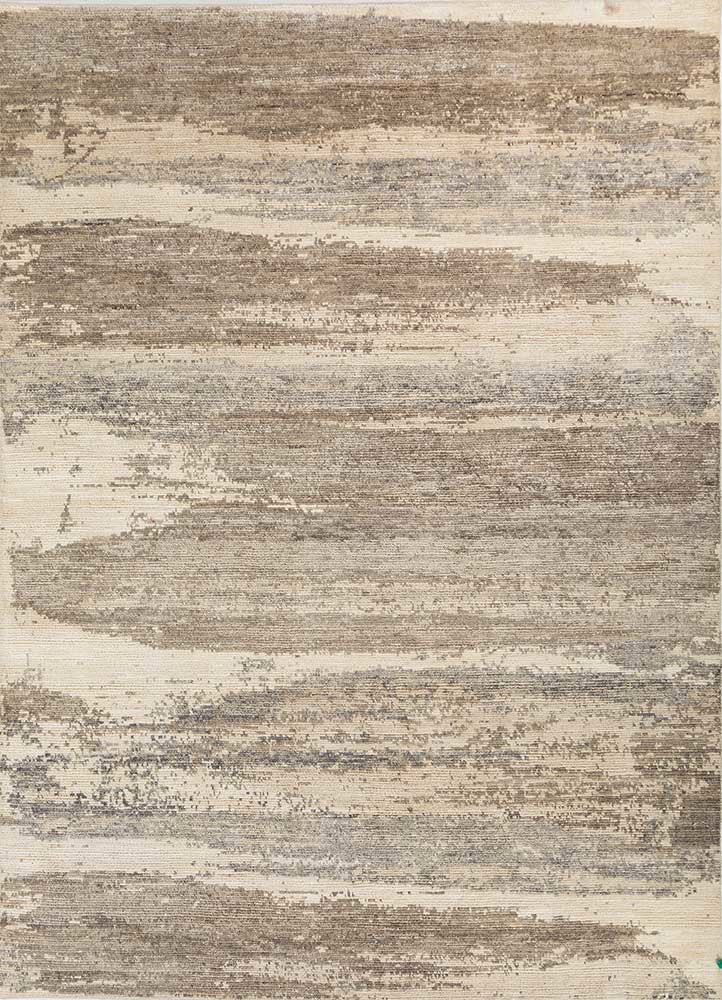 entropy ivory wool hand knotted Rug - HeadShot